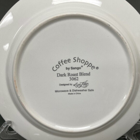 Coffee Shoppe by Sango Salad Plates Sue Zipkin Cinnamon Coffee Dark Roast Blend - Picture 8 of 9
